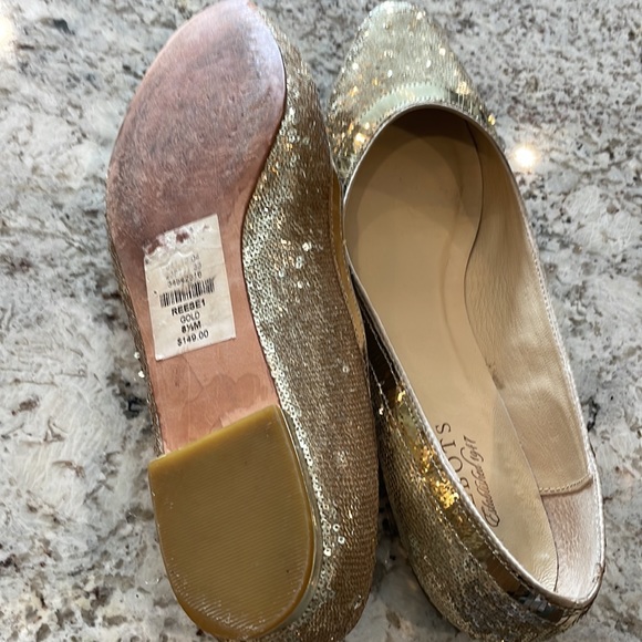 Talbots Ballet Flats Reese 1 Gold Leather Bottom Slip On Shoes Size 8.5M - Picture 8 of 11